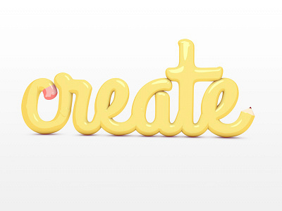 Create 3d cinema4d create flatshaded pencil text typography