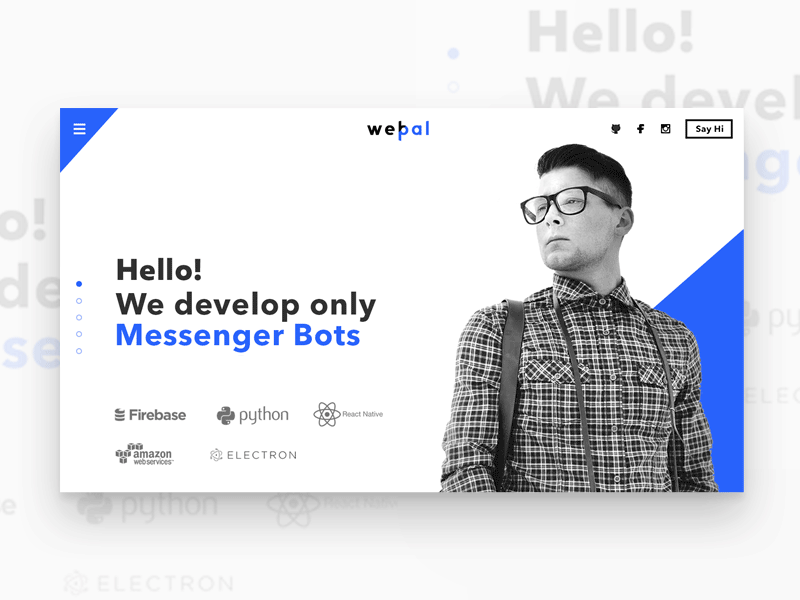 WebPal clean design landing logo minimal page ui ux website white