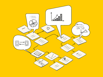 Post-it/diagram illustration