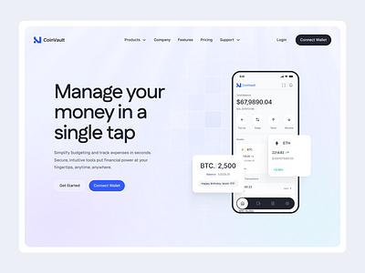 Wallet header design header hero ui uidesign wallet website