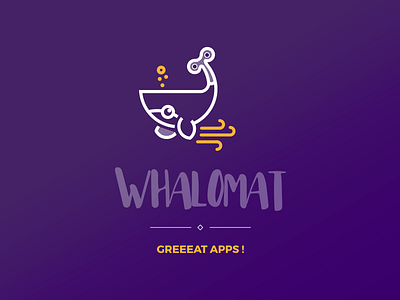 Logo Whalomat automaton bot branding logo machine sea whale