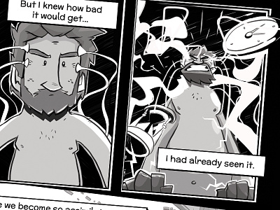 Time Traveler beard cartoon clock comics design illustration man panel scifi terminator time timemachine
