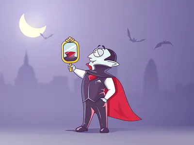 Gosha The Vampire art cartoon character design funny halloween illustration night vampire vector