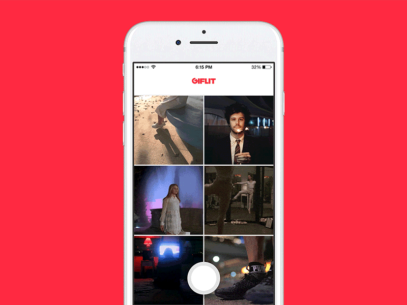 Giflit redesign #2 animated gif app framer framerjs gif giflit grid interaction movie ui ux