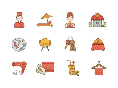 Hotel icons crown drink hotel icon icons lobby red towel