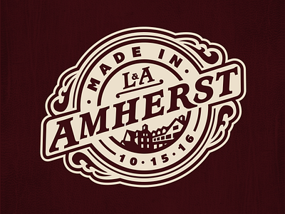 Amherst Wedding badge filigree sticker typography wedding