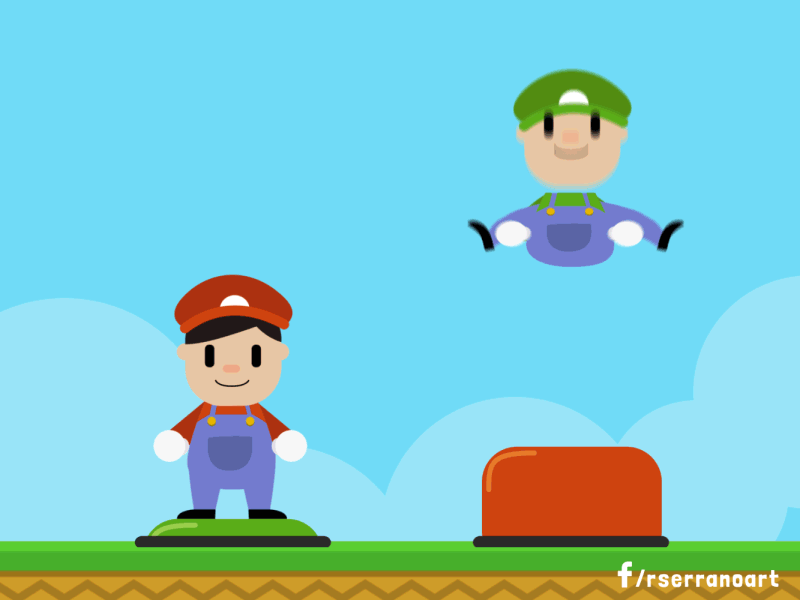 Jump Brothers animation character animation gif illustrator jump loop luigi mario nintendo perfect loop pig platform