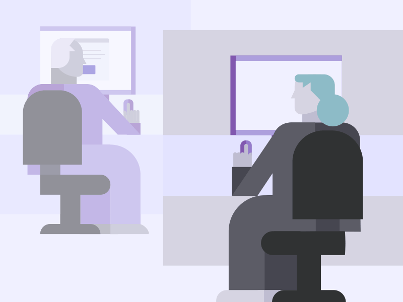 Office Cubicles animation character design computer loop motion design office windows