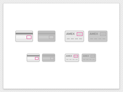 Card Security Code (CSC/CVV) Icons amex bloomnation card card security code ccv credit card csc ecommerce grey magenta pink security