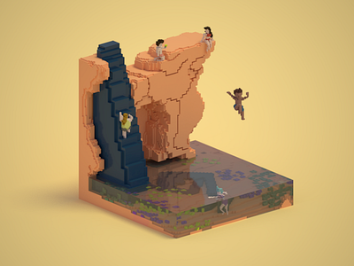 Laguna 3d magicavoxel voxel voxelart