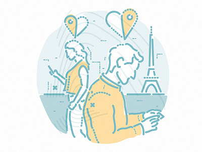 Digital love app character heart icon illustration love magazine map pin paris wired world