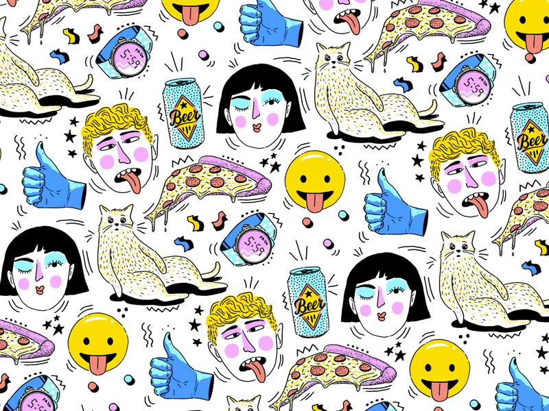 Friday Pattern beer gif pattern pizza