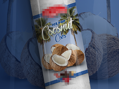 Coconut - Ice Pop Wrapper Design bolis mexicanos design illustrator lemon lemon flavor lime mexican ice pop mockup photoshop product mockup product package textures