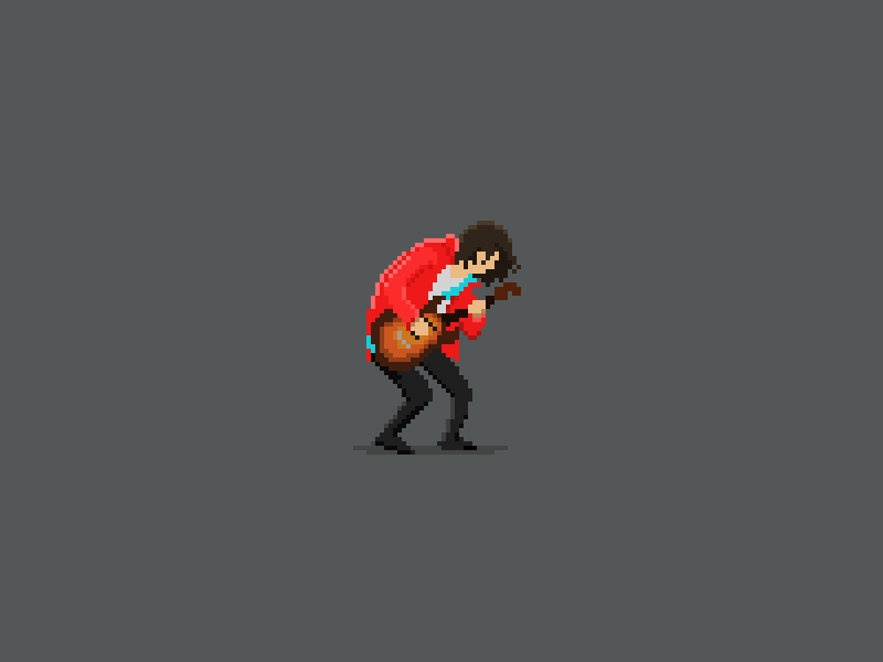 Rock on! animation gif guitar pixel art