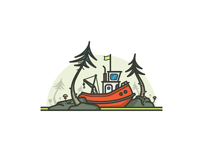 Longboat lineart longboat red ship swamp tree