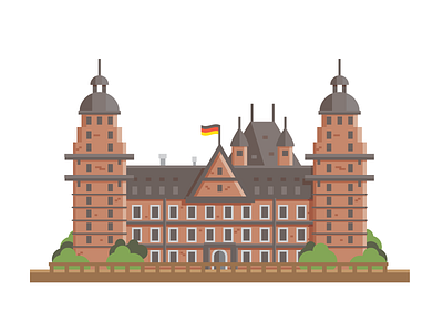 Schloss Johannisburg building deutschland europe germany illustration