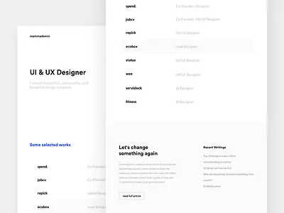 New Portfolio Website clean minimal personal website portfolio user interface webdesig website white