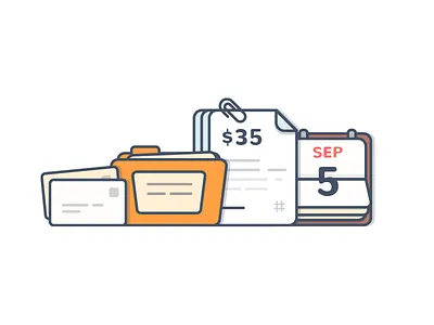 Documents animation calendar documents envelope flat folder illustration invoice modern simple things vector