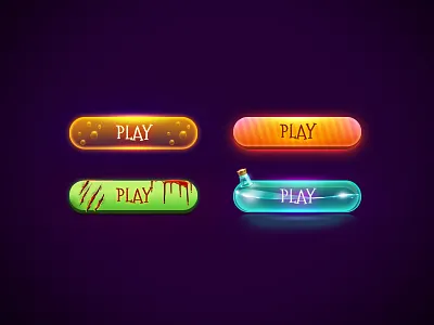 Halloween buttons blood bubble button game design halloween potion ui