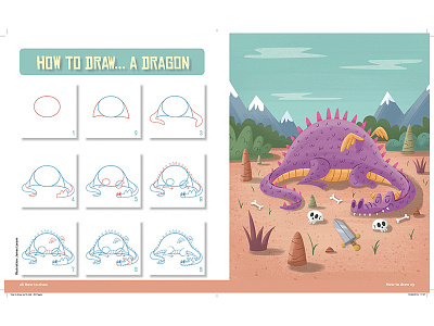 How To Draw A Dragon - Stew Magazine art character design digital art dragon how to draw illustration instructions magazine spread step by step stew magazine