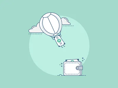 Cash refunded to wallet cash illustration money refund vector wallet