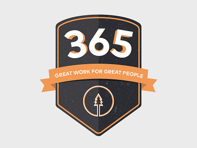 365 Sticker 365 badge great orange people pine shield sticker work