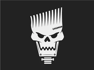 Skull 21 - 31 Days of Skulls 31daysofskulls frankenstein halloween monster scar skull stitches