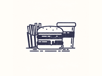 Burger Me! burger design drink food fries illustration line meal texture