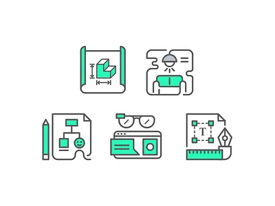 Design & Architecture architecture design geometric geometry icons line vector