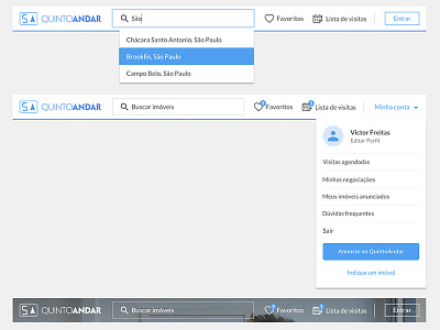 UI Header / Quinto Andar header quinto andar quintoandar ui
