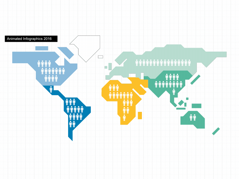 World Infographic animation earth info map motion people planet