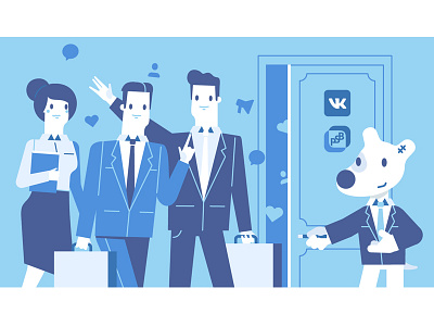 VK & PSB bank character illustration spotty stolz vk vkontakte