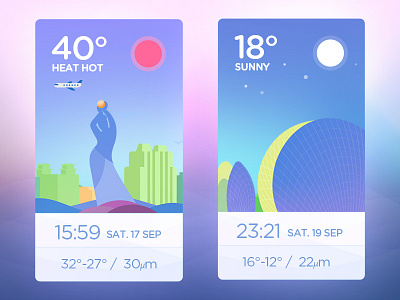 Weather illustrations app illustrations ui