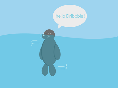 Endless Seal blue character design flat design funny illustration sea seal