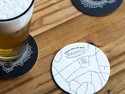Hoots Coaster bar beer coaster design hoots map