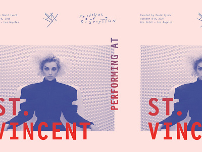 FoD Lineup artwork art david lynch digital festival gradient layout music pink st vincent