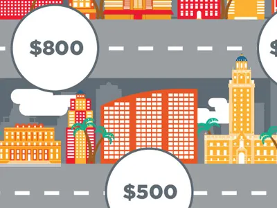 Infographic poster building city infographic miami poster vector