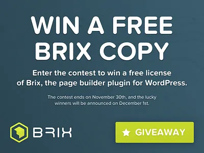 Brix WordPress page builder Giveaway contest free giveaway page builder plugin wordpress