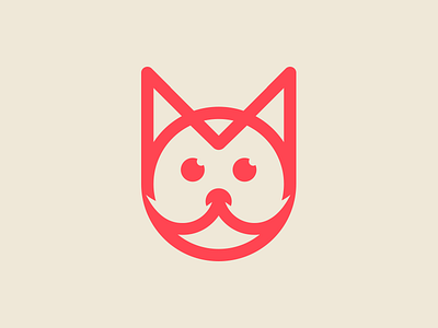 Cat cat design identity logo mark red stroke sweet symbol