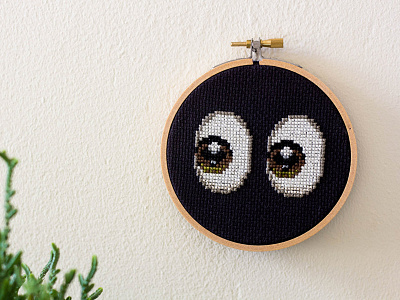 👀 Cross-Stitch cross stitch cross stitch cross stitching diy embroidery emoji emoji art handmade 👀