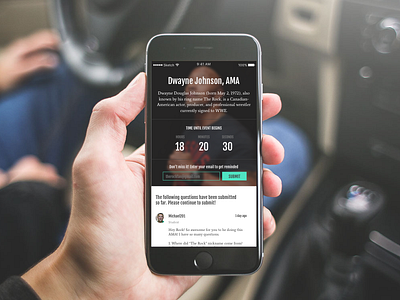 Reddit AMA iOS App Concept - Car Shot app design ios product reddit ui ux