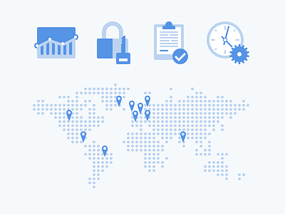 Icons for a thing blue icons illustration monochromatic svg