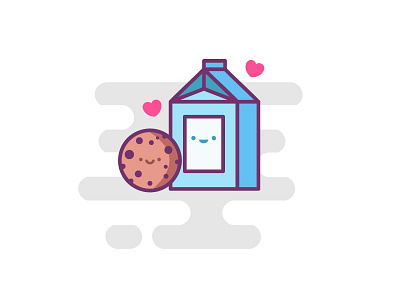 Romance cookies design illustration love milk