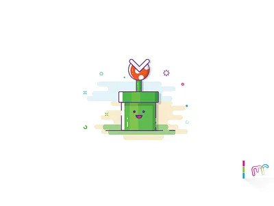 Piranha Plant color colour cute design game gaming illustration mario uiux