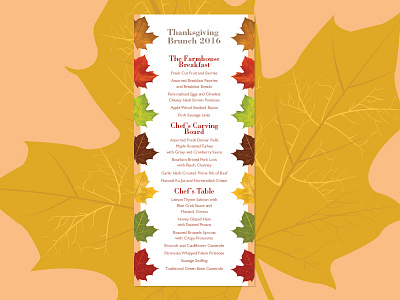 Thanksgiving Brunch Menu brunch card casino event food hotel menu print thanksgiving