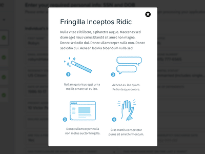 Modal clean concept design illustrations lend lending modal ui