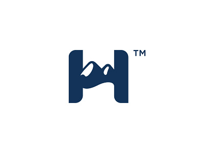 H mountain branding h initials lettermark logo monogram mountain