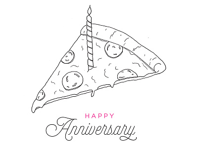 Pizza Illustration drawing illustration line art pizza typography