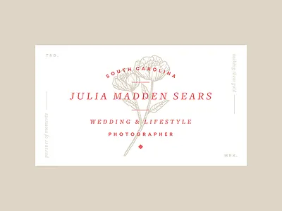 Business card business card flower illustration layout overprint photographer typography