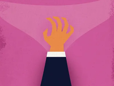 Groper conceptual editorial hand pink